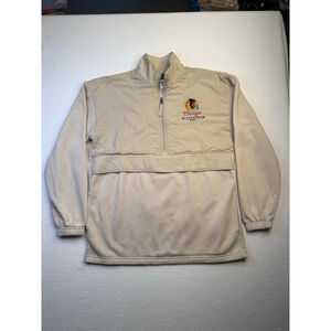Men's NHL Chicago Blackhawks Beige 1/4 Zip Pullover Sweatshirt Size S
